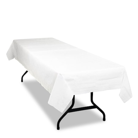 Tablemate Poly Tissue Table Cover, 54x108, White, PK6 TBLPT549-WH